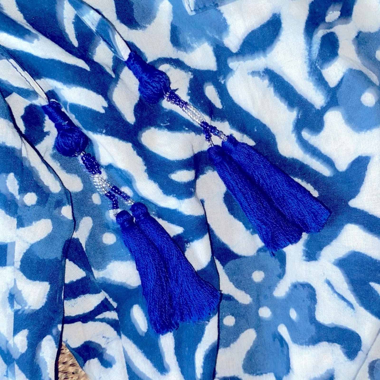 New! Pax Philomena $115 Isadora Floral Batik Cotton Wide Leg Lounge Pants Xs Nwt — image 8 of 8
